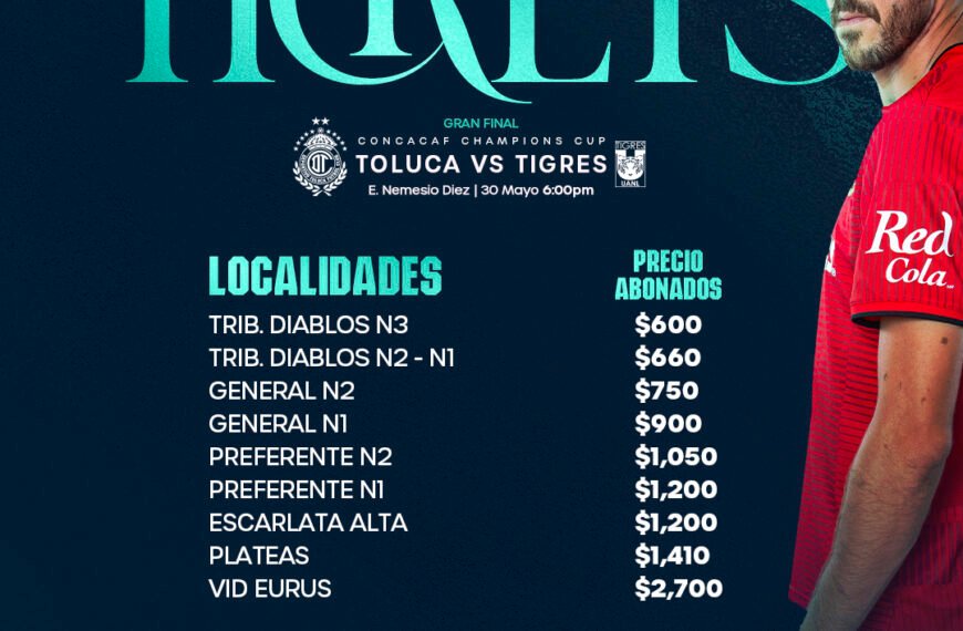 Toluca FC confirma precios de preventa para la final de ‘Concachampions’