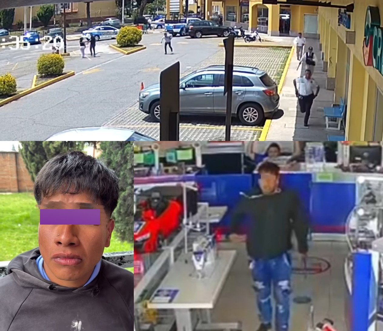 Así fue la captura en Plaza las Américas de #Metepec de asaltantes de casas de empeño buscados en varios estados. Video