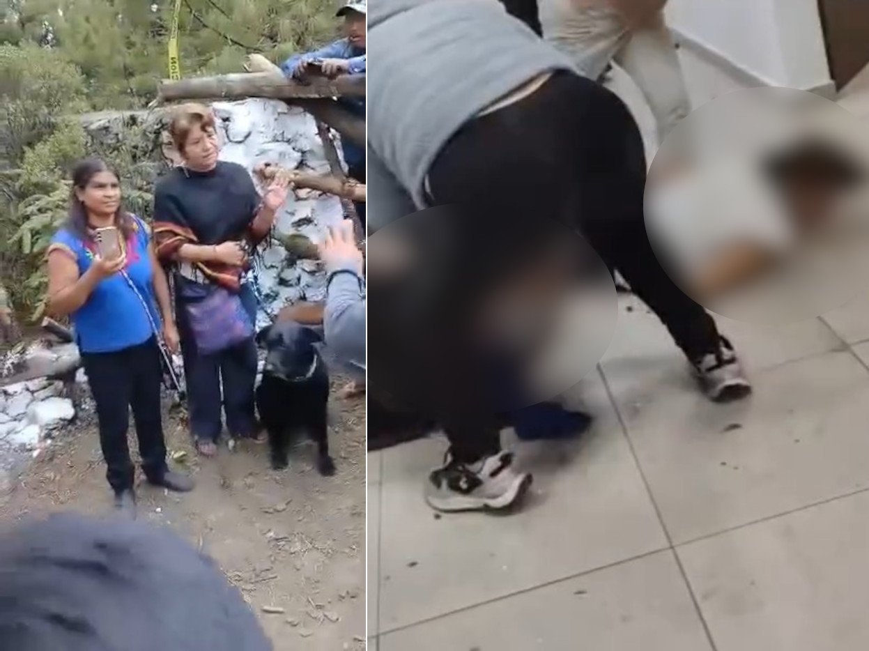 Crónica de un linchamiento en #Temoaya; dos mujeres golpeadas salvajemente por bañar a su perrito en manantial