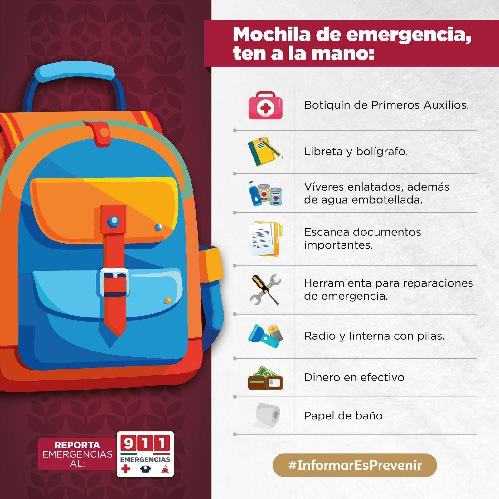 Este miércoles, Simulacro Nacional 2026: llaman a prepararse con mochila de emergencia