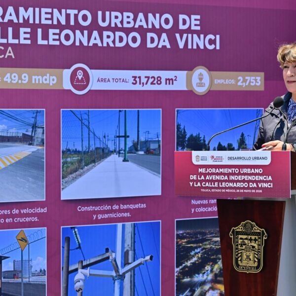 Gobernadora Delfina Gómez entrega rehabilitación de vialidades en Zona Industrial de Toluca