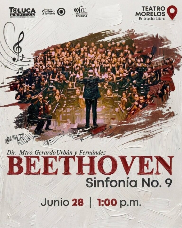 #Toluca ofrecerá concierto gratuito de la Sinfonía No. 9 de Beethoven con más de 300 artistas