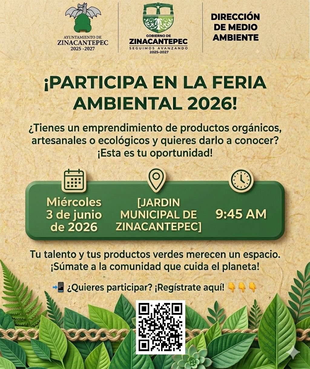 Zinacantepec convoca a emprendedores a participar en la Feria Ambiental 2026