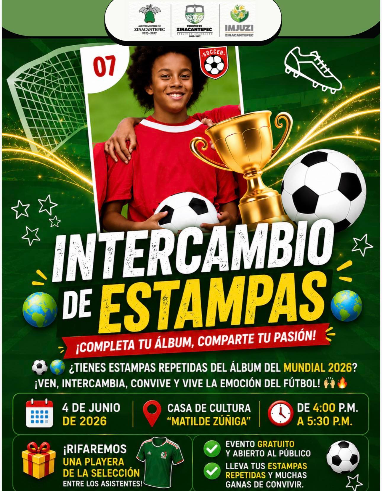 Zinacantepec invita a intercambio de estampas del Mundial 2026