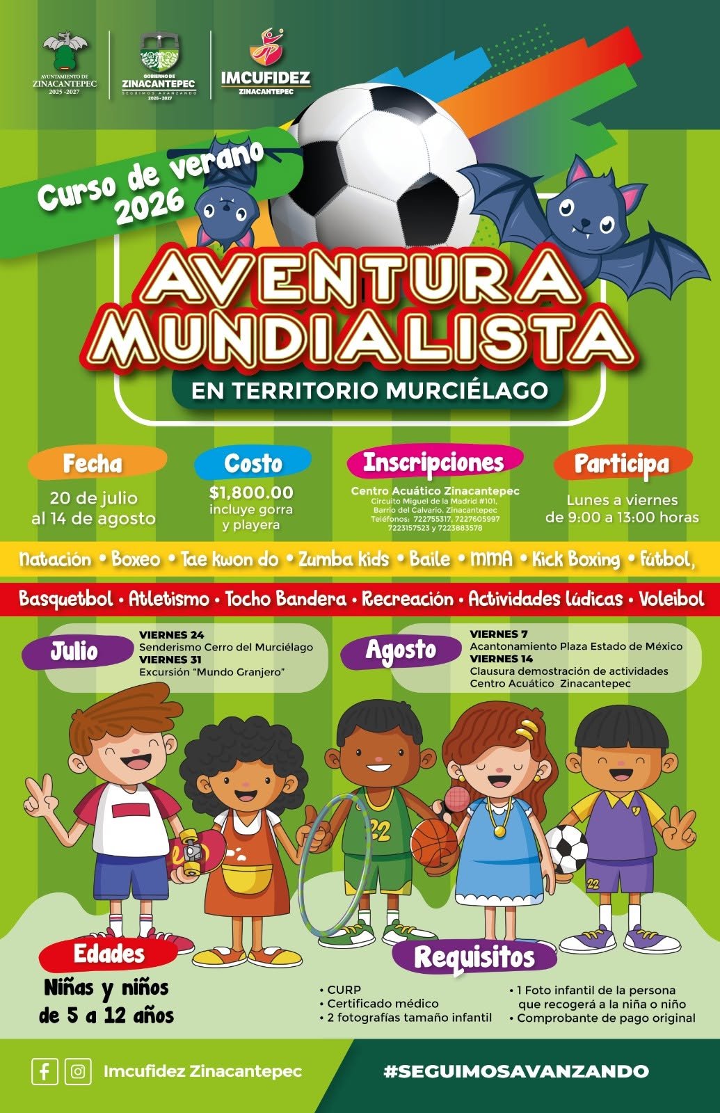 Zinacantepec abre inscripciones para su Curso de Verano 2026