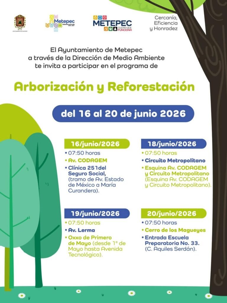 Convocan a jornada de arborización y reforestación en #Metepec