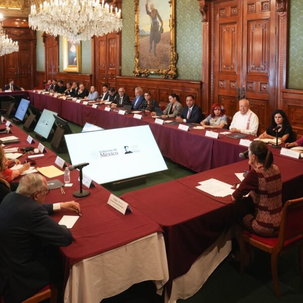 Delfina Gómez y demás gobernadores revisan con Claudia Sheinbaum avances del IMSS-Bienestar en Palacio Nacional