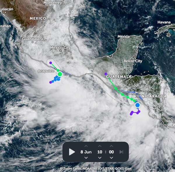 ALERTA: Tormenta tropical Boris se dirige directo a Guerrero; más al sur viene Cristina, y sería aún más intensa
