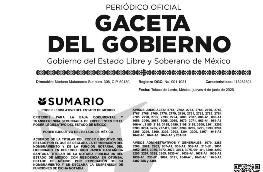 Revocan nombramiento del notario Hugo Javier Castañeda en el Estado de México