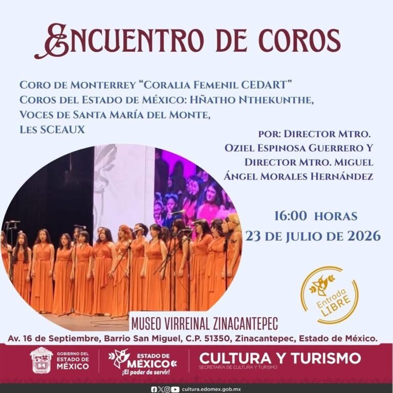 Museo Virreinal de Zinacantepec será sede de Encuentro de Coros; entrada gratuita