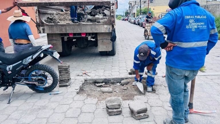 #Metepec reporta trabajos de bacheo, balizamiento y mejora de vialidades