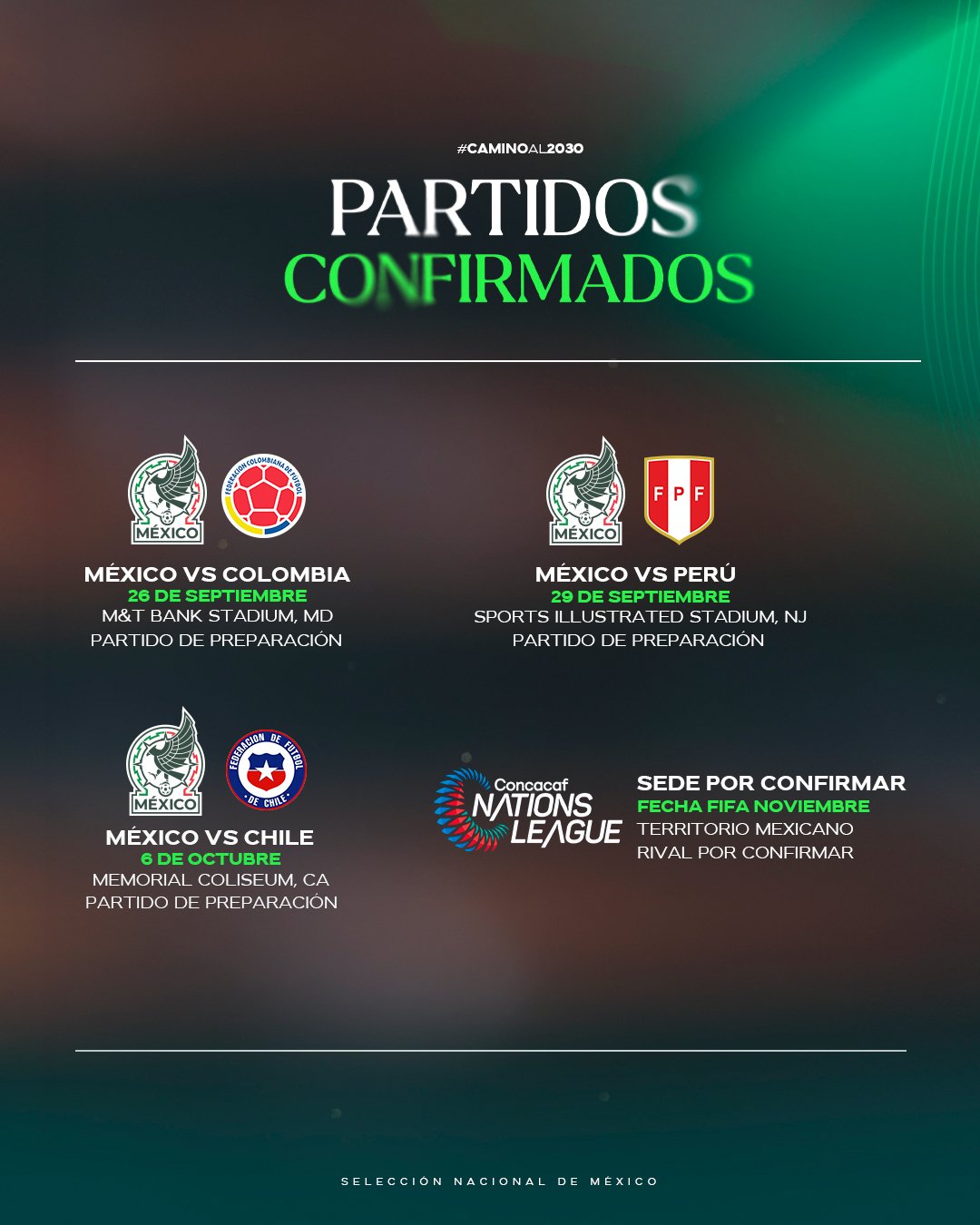 Selección de México inicia en EEUU la era Rafa Márquez; confirman los primeros partidos amistosos de la próxima fecha FIFA