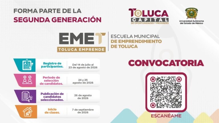 Abre #Toluca segunda convocatoria de la Escuela Municipal de Emprendimiento