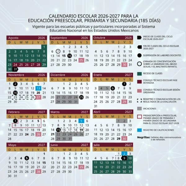 ¿Cuándo terminan las vacaciones? SEP publica el Calendario Escolar 2026-2027 para Educación Básica
