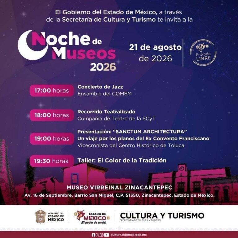 Zinacantepec anuncia actividades para la Noche de Museos 2026