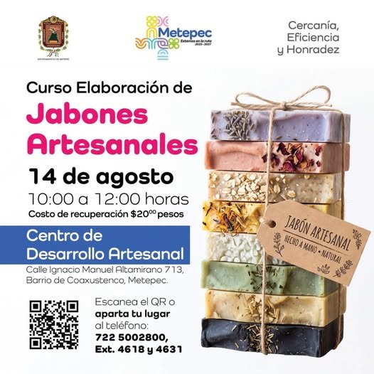 Metepec convoca a curso de elaboración de jabones artesanales