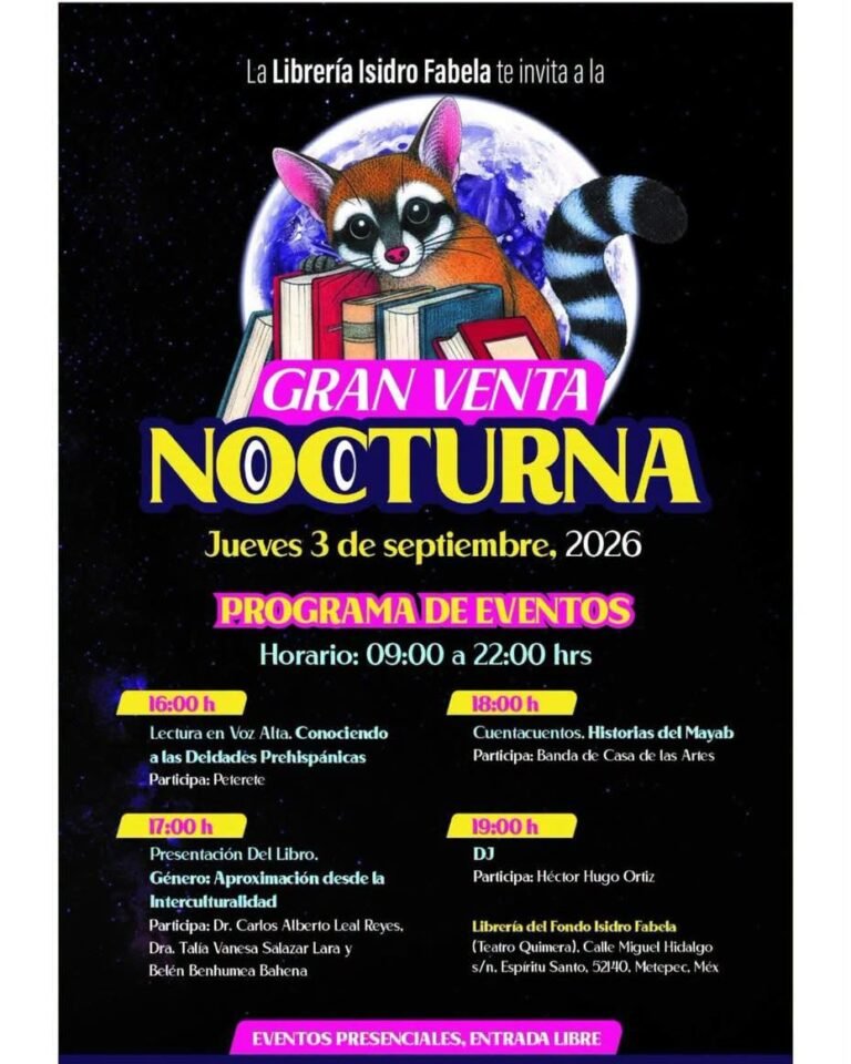 #Metepec anuncia Gran Venta Nocturna en la Librería Isidro Fabela