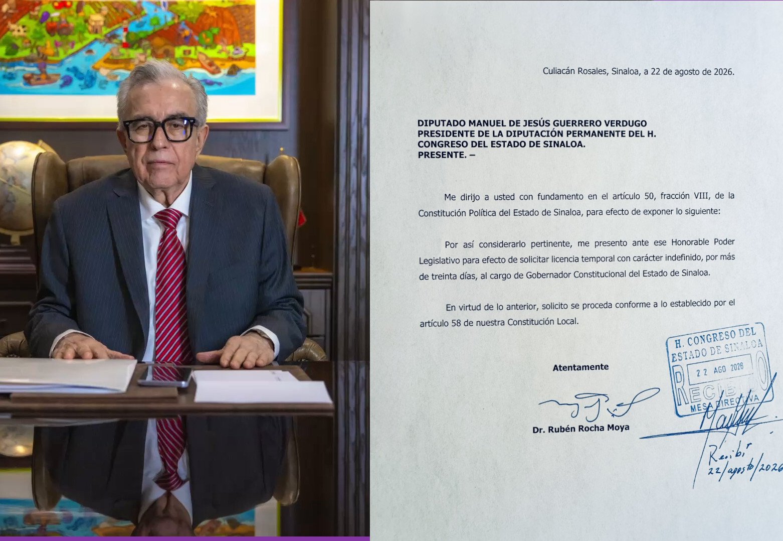ÚLTIMA HORA: Rubén Rocha Moya deja la gubernatura de Sinaloa tras ola de críticas en la 4T y de la presidenta
