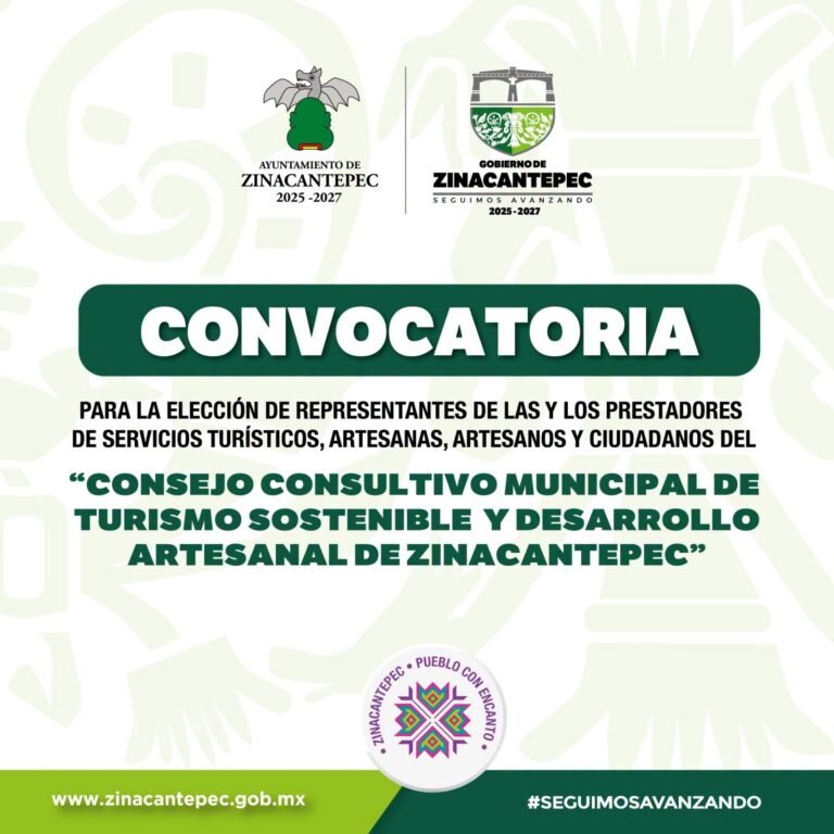 Zinacantepec convoca a integrar Consejo Consultivo de Turismo Sostenible