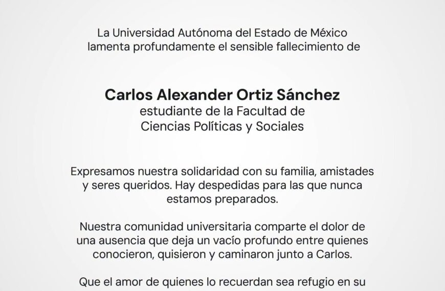 Confirman que estudiante de la UAEMéx reportado desaparecido, perdió la vida tras incidente en Tollocan