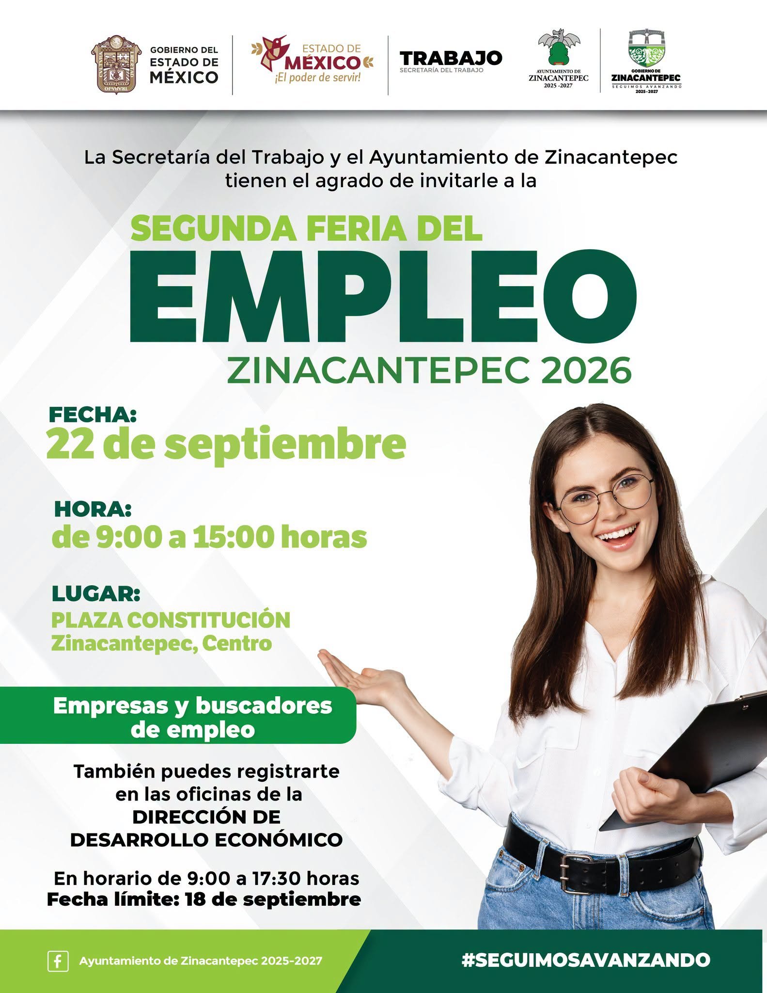 Zinacantepec anuncia su Segunda Feria del Empleo para el 22 de septiembre