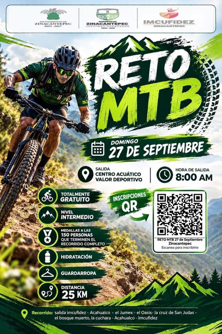Zinacantepec convoca a recorrido MTB de 25 kilómetros para este domingo