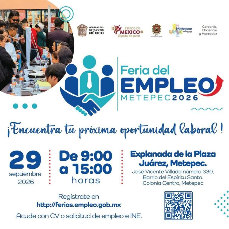 Metepec ofrecerá más de 450 vacantes en Feria del Empleo este martes