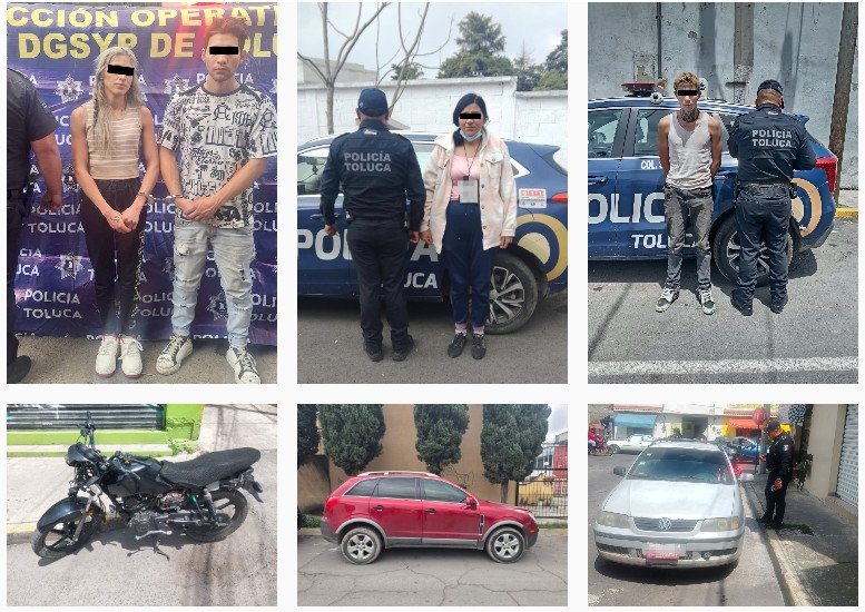 Recuperan tres vehículos robados en Toluca