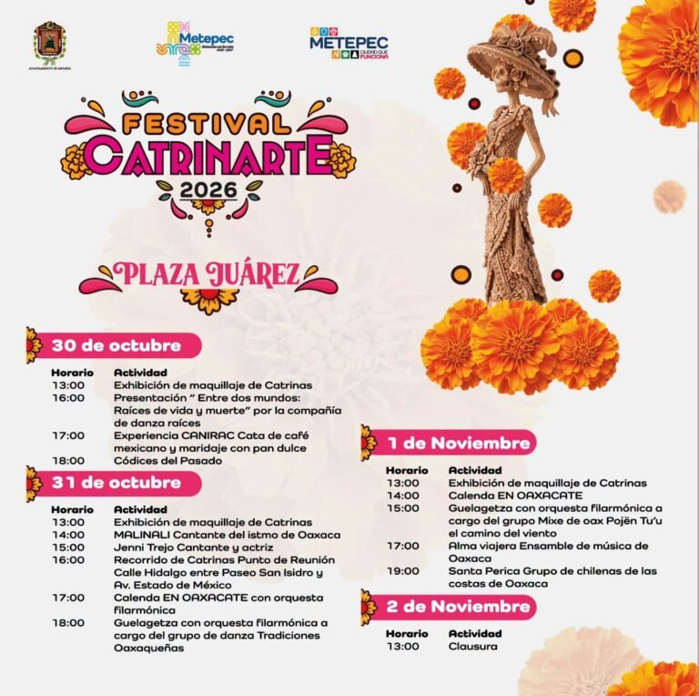 Metepec celebrará el Día de Muertos con el Festival Catrinarte 2026