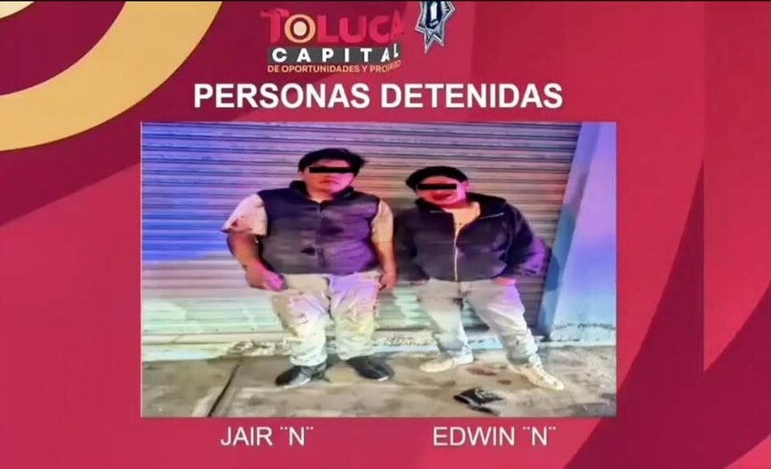 Graban a dos sujetos asaltando a adulto mayor en Toluca; los capturan