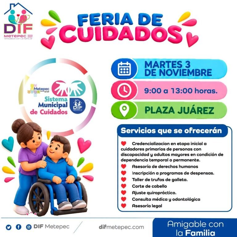 DIF Metepec realizará Feria de Cuidados con servicios gratuitos
