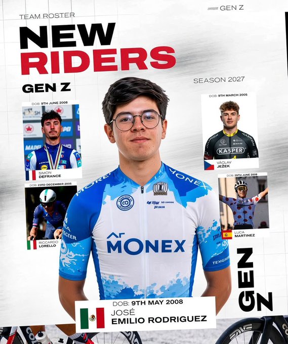 José Emilio Rodríguez, la nueva promesa del ciclismo mexicano que llega al UAE Team Emirates para 2027