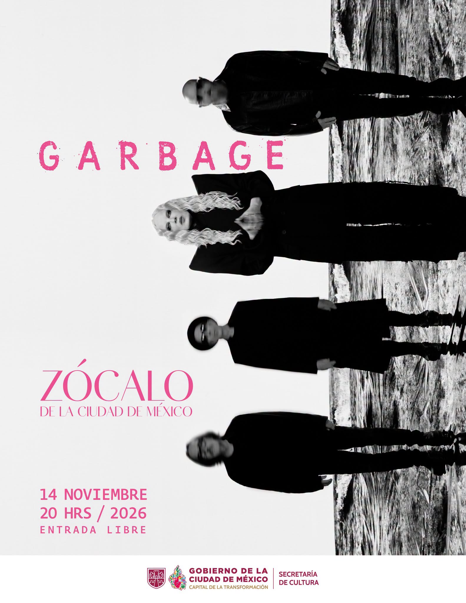 Anuncian concierto gratuito de Garbage en el Zócalo de la CDMX