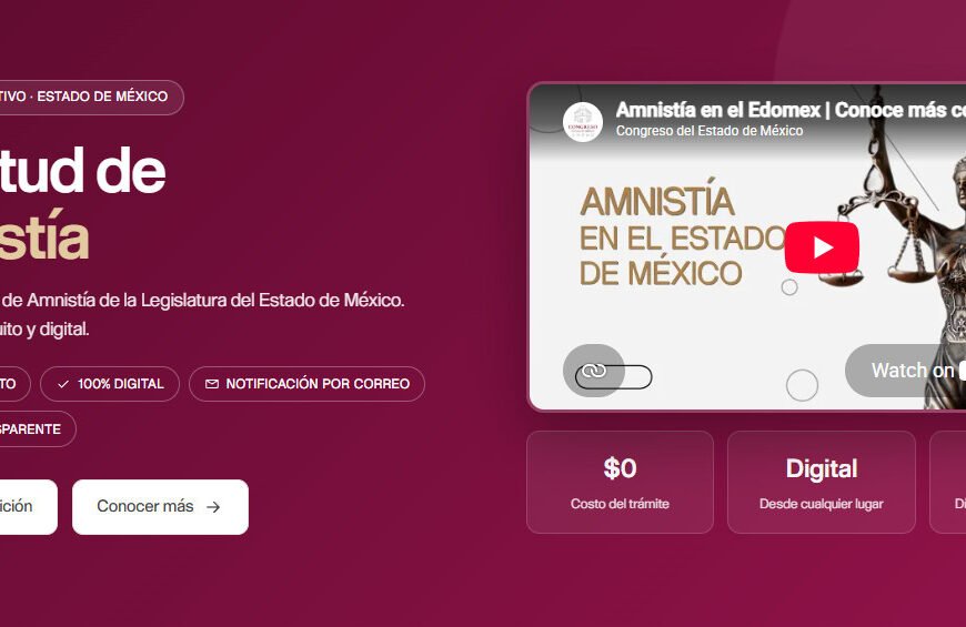 Abren plataforma para solicitar amnistía en el Estado de México