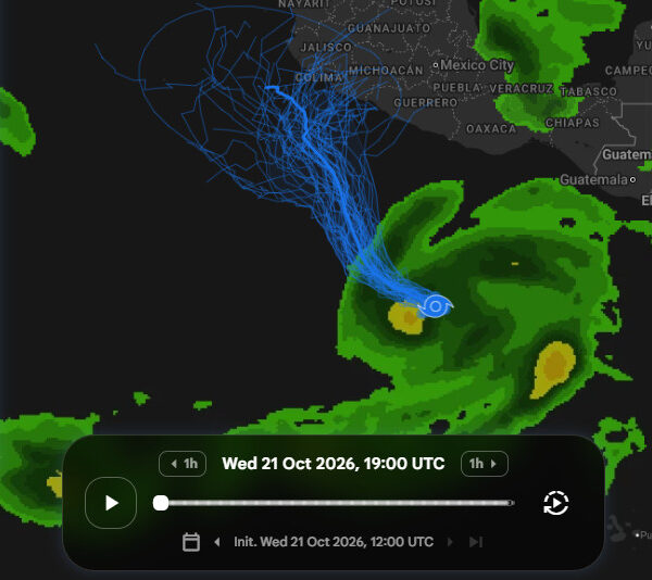 Se forma tormenta tropical Vance; modelos contemplan posibles trayectorias hacia costas de México y alta intensidad